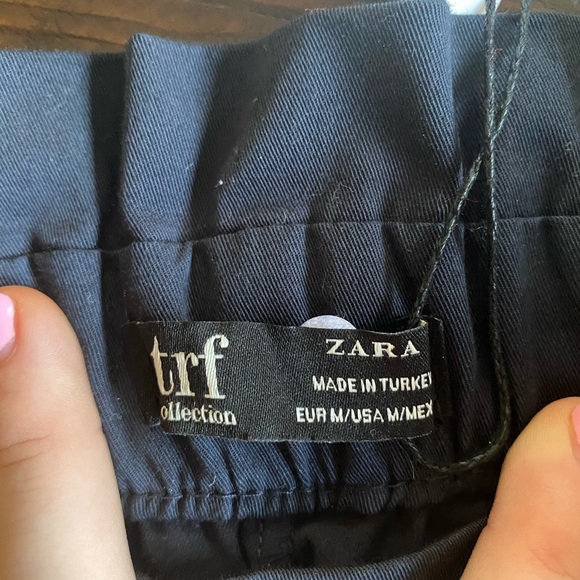 Navy blue paper bag short - Picture 3 of 5